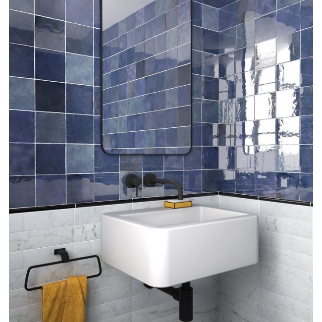 Equipe Artisan Colonial Blue 6.5x20cm Rectangular Gloss Ceramic Wall Tile