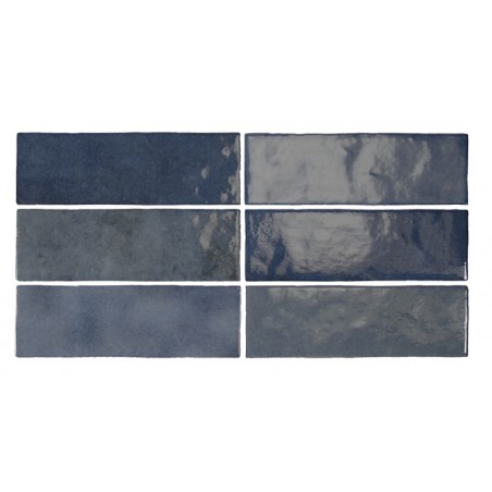 Equipe Artisan Colonial Blue 6.5x20cm Rectangular Gloss Ceramic Wall Tile