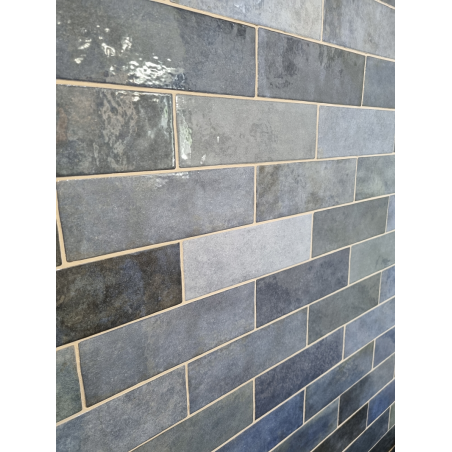 Equipe Artisan Colonial Blue 6.5x20cm Rectangular Gloss Ceramic Wall Tile
