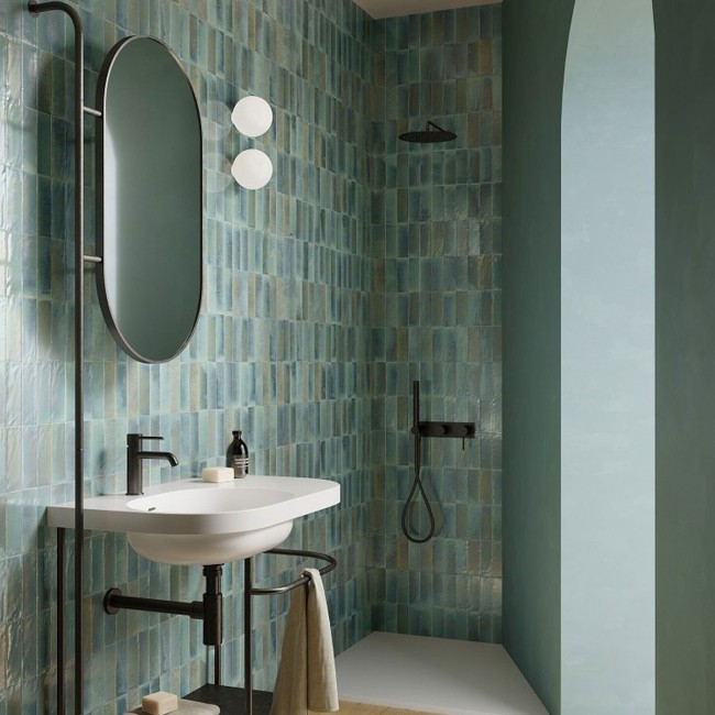 Gleeze Turquoise Blue Green 7.5x20cm Rectangular Gloss Porcelain Wall & Floor Tile