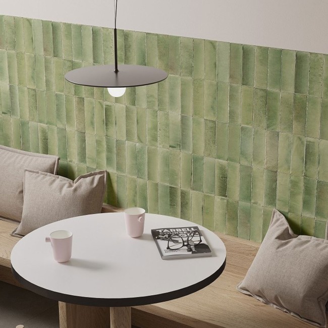 Gleeze Giada Green 7.5x20cm Rectangular Gloss Porcelain Wall & Floor Tile