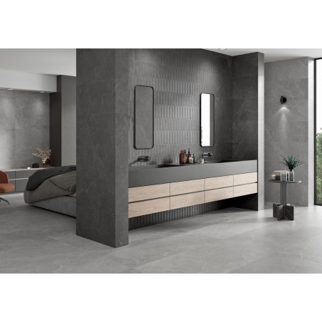 Seismic Grey 60x120cm Rectangular Matt Porcelain Wall and Floor Tile