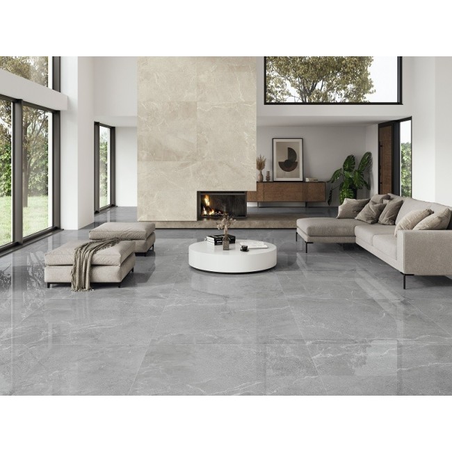 Vernazza Grey 60x120cm Rectangular Polished Porcelain Wall & Floor Tile