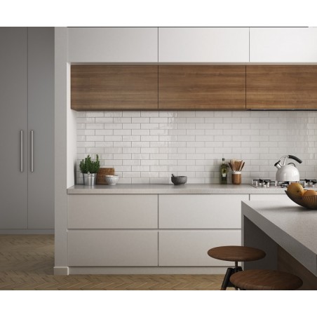 Equipe Country Blanco White 6.5x20cm Rectangular Gloss Ceramic Wall Tile