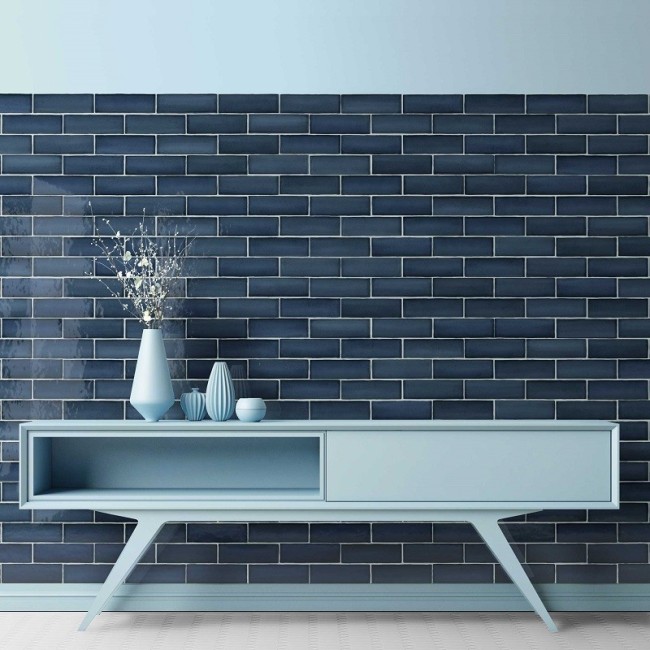 Babele Deep Blue Oltramare 6.5x20cm Rectangular Gloss Porcelain Wall & Floor Tile