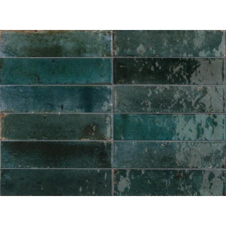 Lume Blue 6x24cm Rectangular Gloss Porcelain Wall & Floor Tile