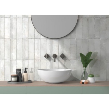 Hackney Arctic 6.9x24cm Rectangular Gloss Ceramic Wall Tile