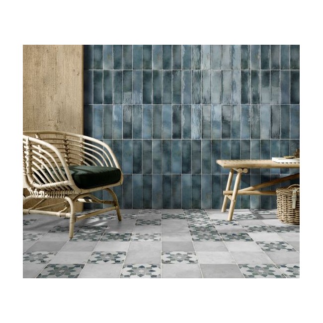 Hackney Dark Blue 6.9x24cm Rectangular Gloss Ceramic Wall Tile