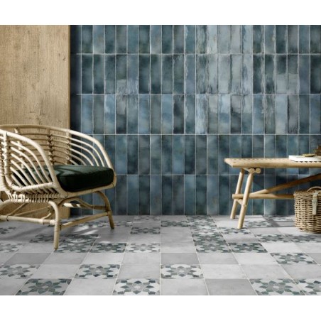 Hackney Dark Blue 6.9x24cm Rectangular Gloss Ceramic Wall Tile