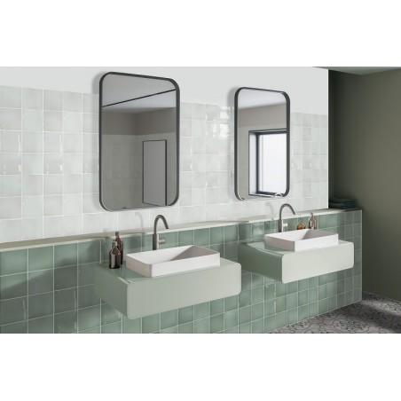 Borriana White 12.5X12.5cm Square Gloss Ceramic Wall Tile