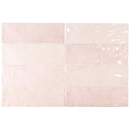 Equipe La Riviera Rose Pink 6.5x20cm Rectangular Gloss Ceramic Wall Tile