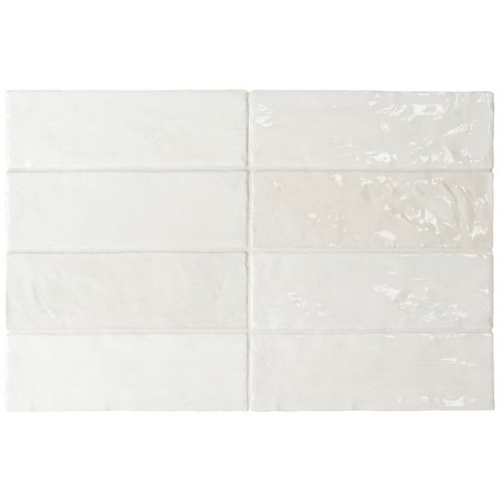 Equipe La Riviera White 6.5x20cm Rectangular Gloss Ceramic Wall Tile
