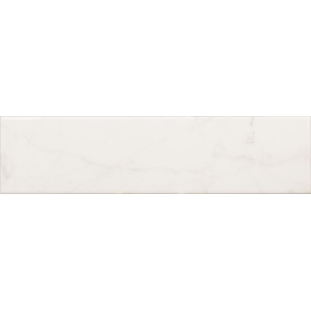 Equipe Carrara White Gloss 7.5x30cm Rectangular Gloss Ceramic Wall Tile