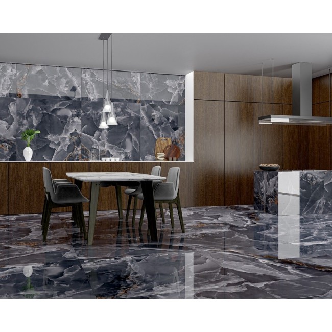 Iceland Onyx Marble Midnight Black 60x120 Rectangular Polished Wall & Floor Tile