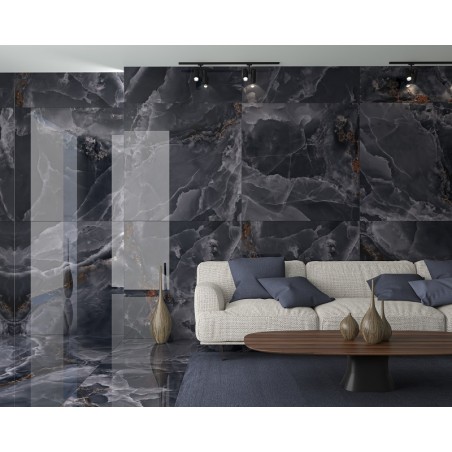 Iceland Onyx Marble Midnight Black 60x120 Rectangular Polished Wall & Floor Tile