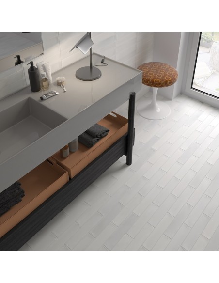 Wadi Snow White  6x30 Rectangular Matt Porcelain Wall & Floor Tile