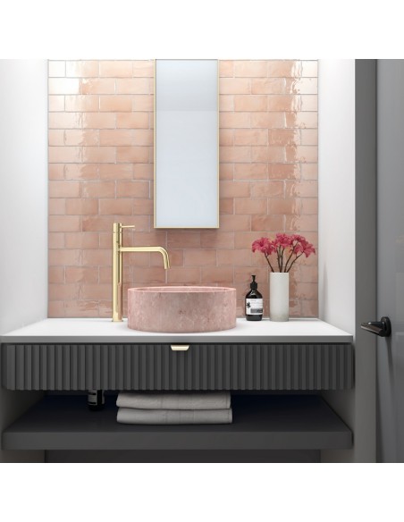 Manacor Blush Pink 7.5x15cm Gloss Ceramic Wall Tile
