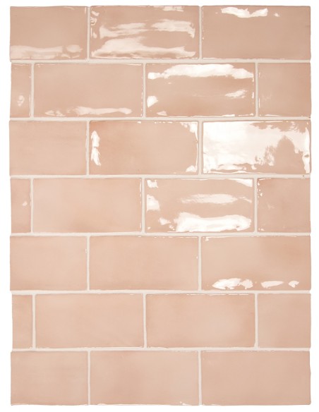 Manacor Blush Pink 7.5x15cm Gloss Ceramic Wall Tile