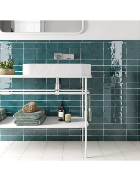 Manacor Glacier Blue 7.5x15cm Gloss Ceramic Wall Tile