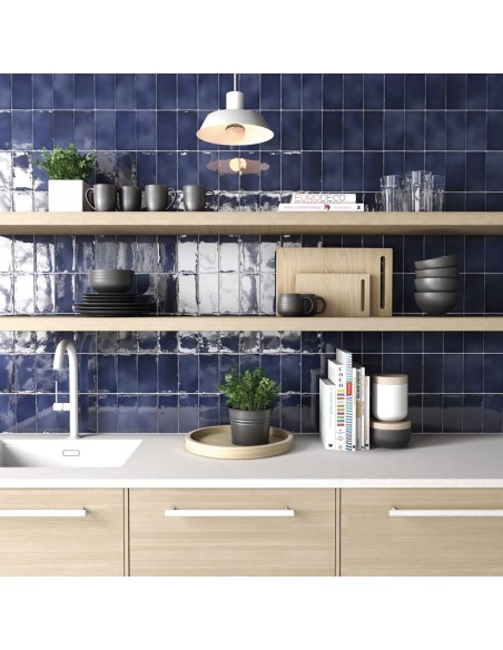 Manacor Ocean Blue 7.5x15cm Gloss Ceramic Wall Tile