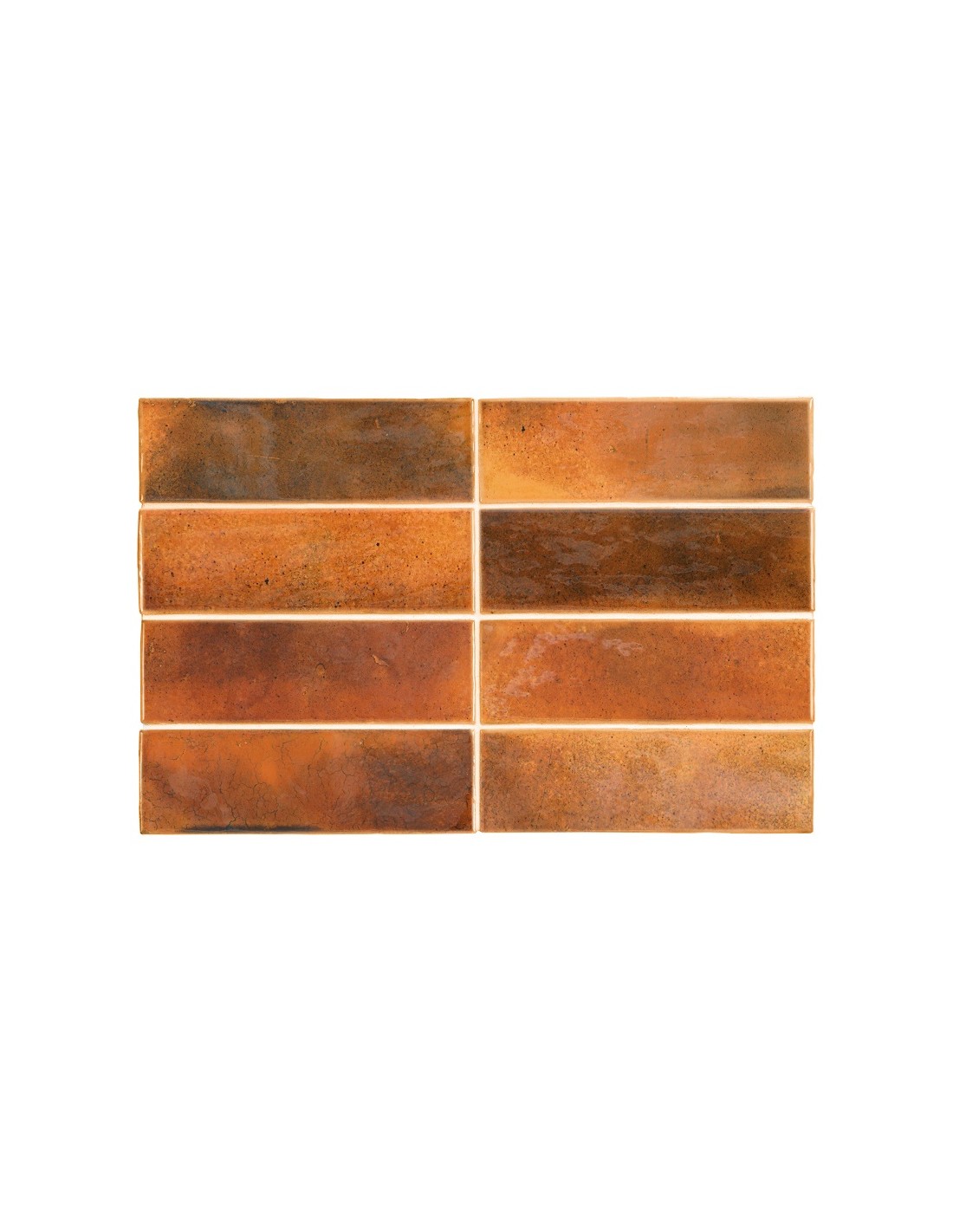 Hanoi Burnt Coral Red 5.1x16.1 Rectangular Gloss Ceramic Wall Tile