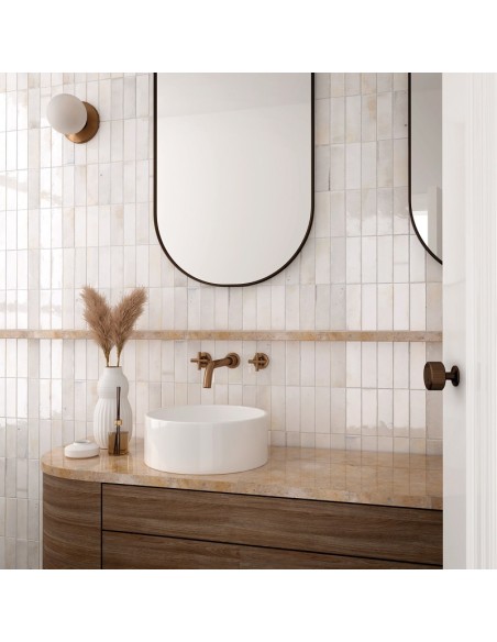 Hanoi White 5.1x16.1 Rectangular Gloss Ceramic Wall Tile
