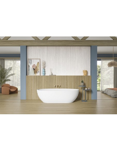 Wupp Lexington Slat Wood Miele Beige 60x120cm Matt Rectified Ceramic Wall Tile