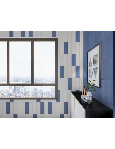 Chalk Deep Blue 6.5x20cm Rectangular Matt Ceramic Wall Tile