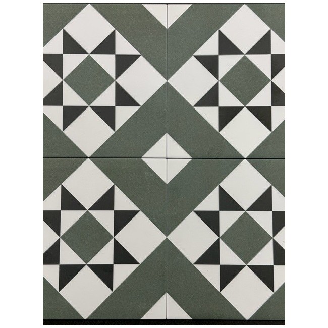 Design Green 22 Square Matt Anti Slip Patterned Wall & Floor Tile