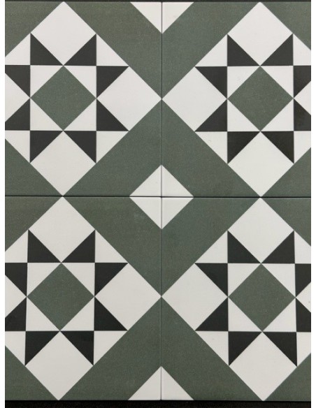 Design Green 22 Square Matt Anti Slip Patterned Wall & Floor Tile