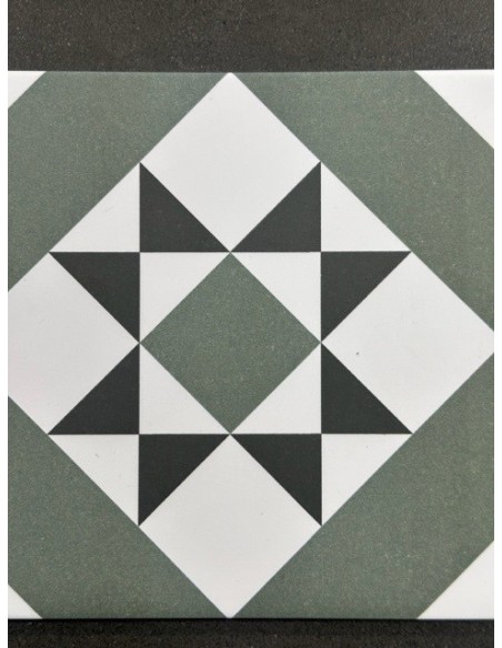 Design Green 22 Square Matt Anti Slip Patterned Wall & Floor Tile