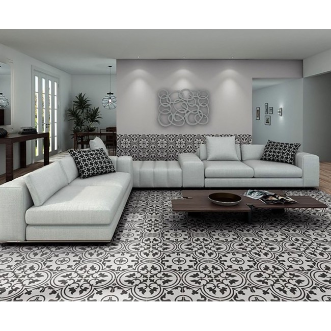 Design Black Hidra 22.5x22.5cm Square Matt Anti Slip Porcelain Wall & Floor Tile