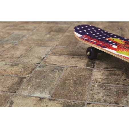 New York Broadway Grey/Beige Brick Effect 10x20cm Rectangular Matt Porcelain Wall & Floor Tile