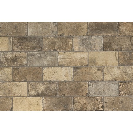 New York Broadway Grey/Beige Brick Effect 10x20cm Rectangular Matt Porcelain Wall & Floor Tile