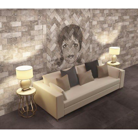 New York Soho Grey Brick Effect  10x20cm Rectangular Matt Porcelain Wall & Floor Tile
