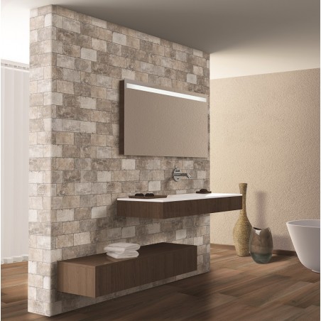 New York Soho Grey Brick Effect  10x20cm Rectangular Matt Porcelain Wall & Floor Tile