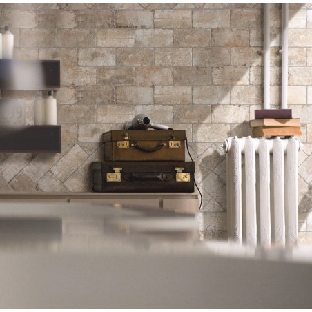 Chicago South Side Light Beige Brick Effect 10x20cm Rectangular Matt Porcelain Wall & Floor Tile