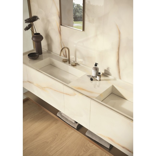 Tele Di Marmo Pure Onyx Perla White 30x60 Rectangular Polished Porcelain