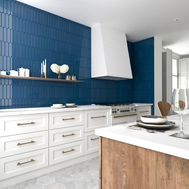 Equipe Arrow Adriatic Blue 5x25 Gloss Ceramic Wall Tile