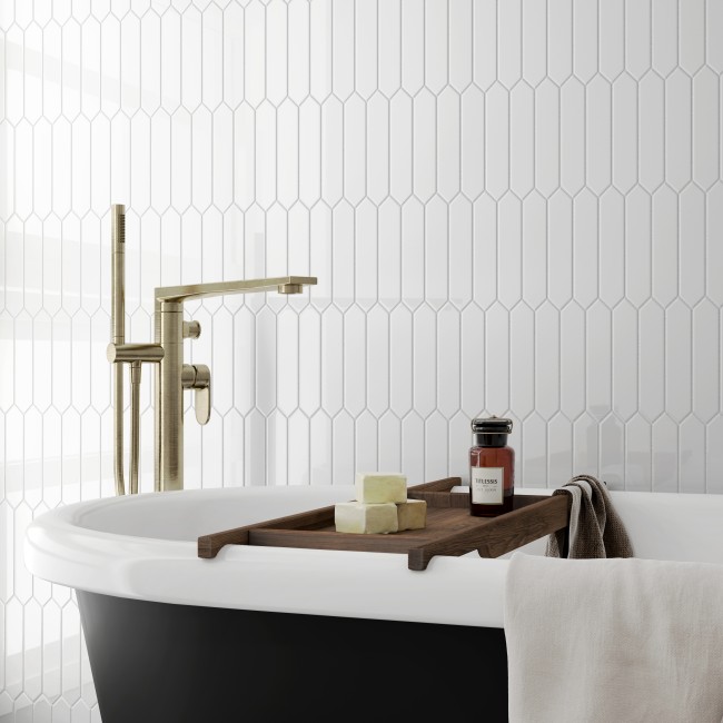 Equipe Arrow White 5x25 Gloss Ceramic Wall Tile