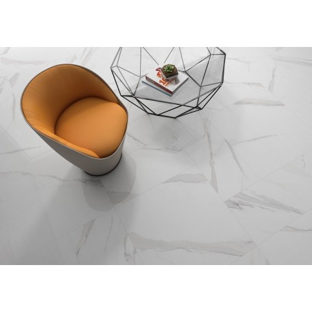 Statuario White Polished 30x60cm Rectangular Polished Porcelain Wall & Floor Tile
