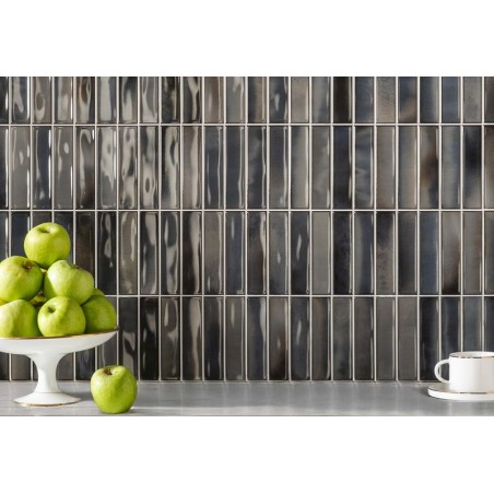 Alba Denim Blue 15x30cm Gloss Rectangular 'Kit Kat' Wall Tile