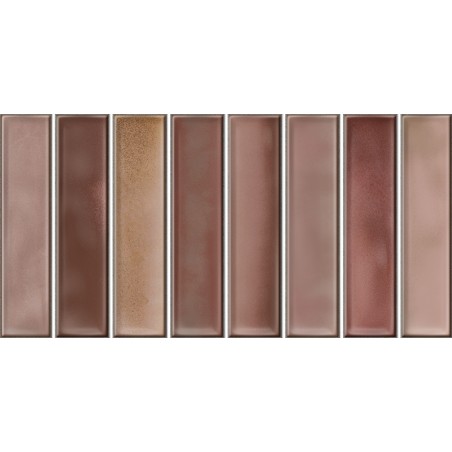 Alba Coral Pink 15x30cm Gloss Rectangular Ceramic 'Kit Kat' Wall Tile