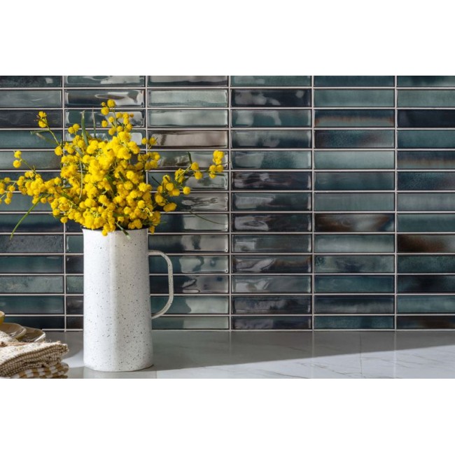 Alba Blue 15x30cm Gloss Rectangular...