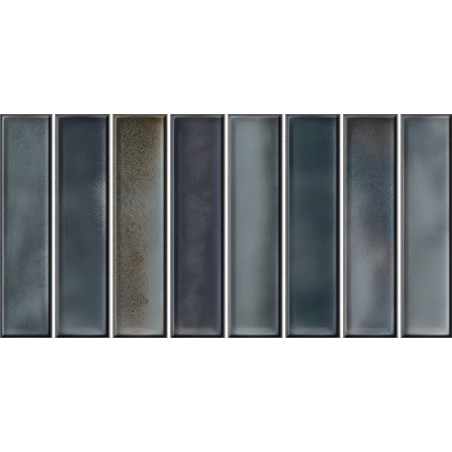 Alba Blue 15x30cm Gloss Rectangular Ceramic 'Kit Kat' Wall Tile