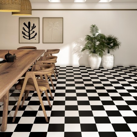 Chequer Mix Black & White Mix 20x20cm Anti-Slip Floor Tile