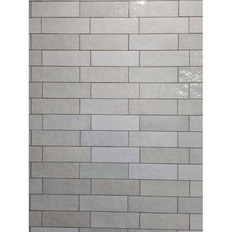 Equipe Artisan White 6.5x20cm Rectangular Gloss Ceramic Wall Tile