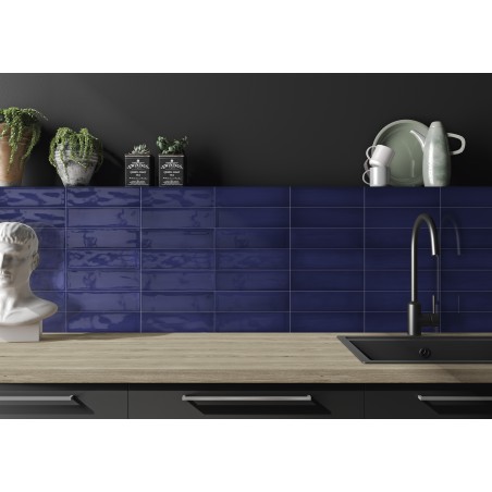 Borriana Navy Blue 7.5x30 Rectangular Gloss Ceramic Wall Tile