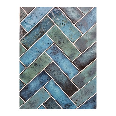 Amazonia Sapphire Blue 6.5x20cm Rectangular Gloss Ceramic Wall Tile