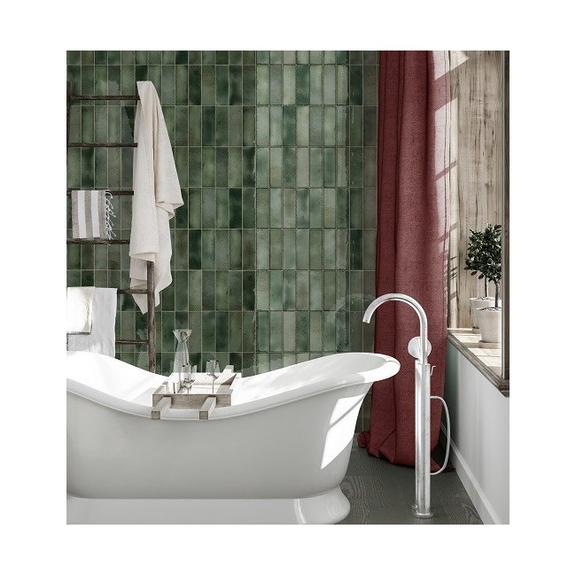 Amazonia Jade Green 6.5x20cm Rectangular Gloss Ceramic Wall Tile